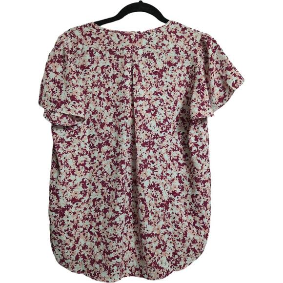 NWT NYDJ Fairy Dust Floral Flounce Sleeve V Neck Blouse Womens Size Small - Picture 4 of 11